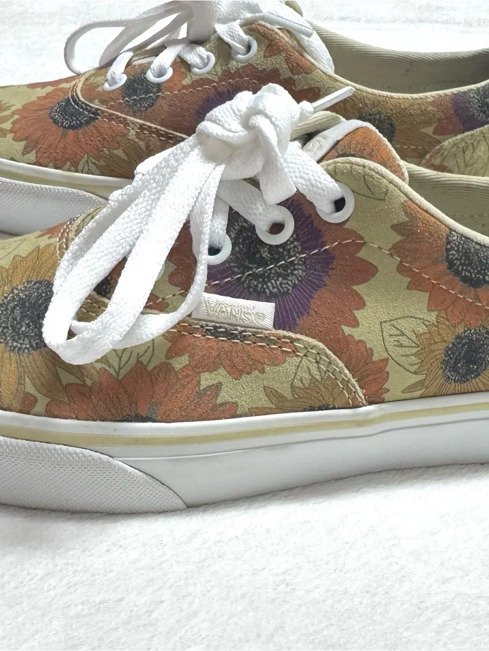 Vans Women's Sunflower Print Canvas Sneakers - Orange, Purple, Black, White